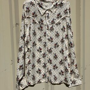 Women's Cotton & Rye Print Button Down Shirt